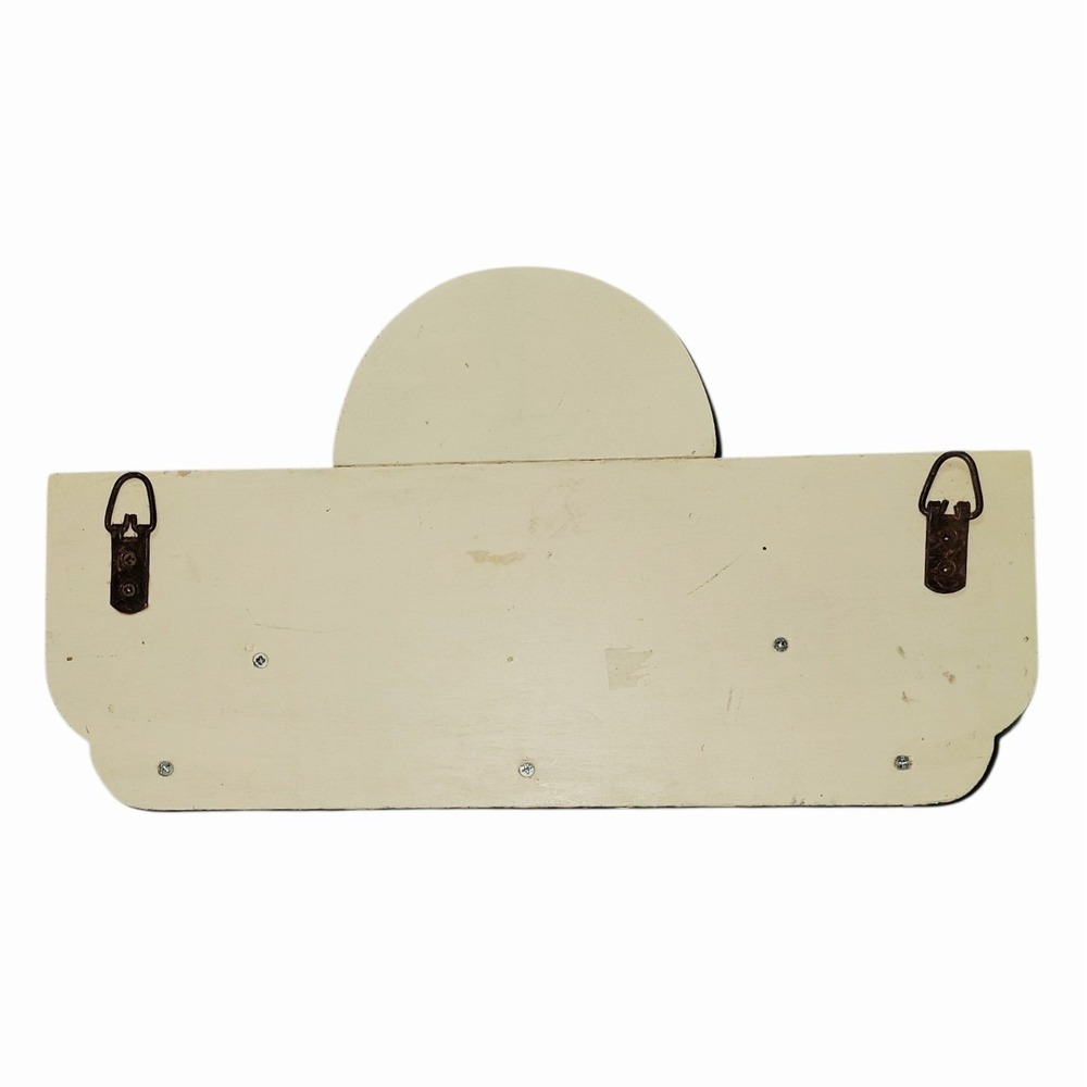 Vintage Country Apple Welcome Wall Shelf Coat Key Rack 3 Peg Wooden Farmhouse - Picture 4 of 9
